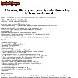 Libraries, literacy and poverty reduction: a key to African development