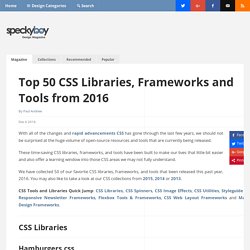 Top 50 CSS Libraries, Frameworks and Tools from 2016