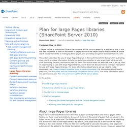 Plan for large Pages libraries (SharePoint Server 2010)
