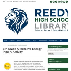 5th Grade Alternative Energy Inquiry Activity