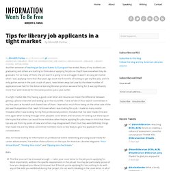 Tips for library job applicants in a tight market