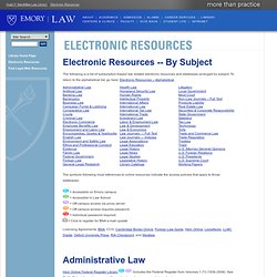 Electronic Resources by Subject - Emory Law