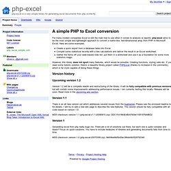 php-excel - Project Hosting on Google Code