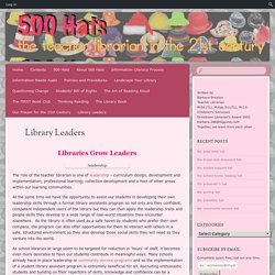 Library Leaders (Barbara Braxton on student volunteers)