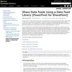 How to: Share Data Feeds Using a Data Feed Library