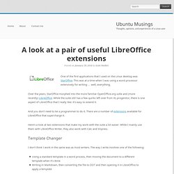 Ubuntu Musings» Blog Archive » A look at a pair of useful LibreOffice extensions