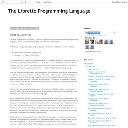 The Libretto Programming Language: What is Libretto?