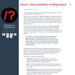 Libvirt - Intro and Basic Configuration