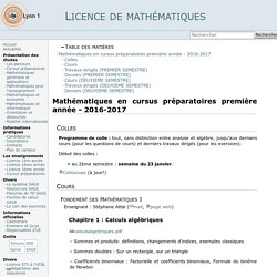 Licence de mathématiques Lyon 1