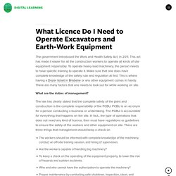 What Licence Do I Need to Operate Excavators and Earth-Work Equipment