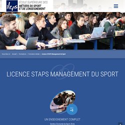 Licence STAPS Management du Sport - Ileps : L'Ecole Supérieure des Métiers du Sport
