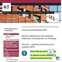 Licence professionnelle MTP – IUT Le Havre