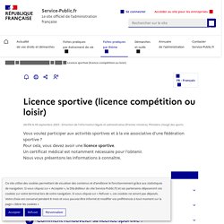 Licence sportive (licence compétition ou loisir)