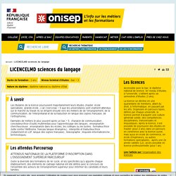 LICENCELMD sciences du langage - Onisep
