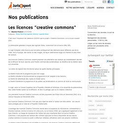 Les licences « creative commons »