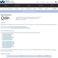 Odin® Plesk Panel Licences - Dedicated Servers