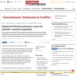 Salariée de PSA licenciée pour 3 euros de matériel : sanction suspendue