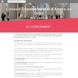 Le licenciement / Règles communes à tous les contrats de travail / Le droit du travail / Vos droits / Accueil - CDAD