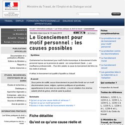 Le licenciement pour motif personnel : les causes possibles