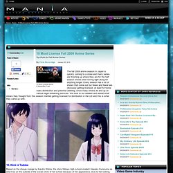 10 Must License Fall 2009 Anime Series