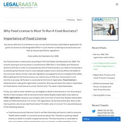 Why Food License Is Must To Run A Food Business