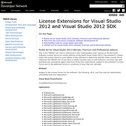 License Extensions for Visual Studio 2012 and Visual Studio 2012 SDK