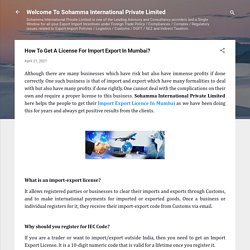 How To Get A License For Import Export In Mumbai?