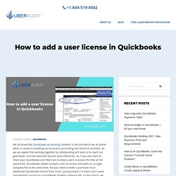 How To Add a User License in Quickbooks?