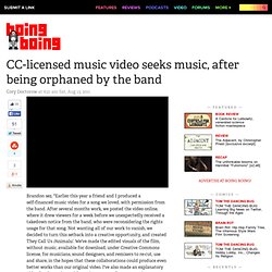CC-licensed music video seeks music, after being orphaned by the band