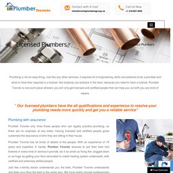 Certified Plumber Toronto, Ontario (GTA)