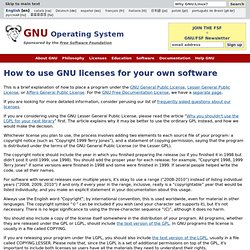 How to use GNU licenses for your own software