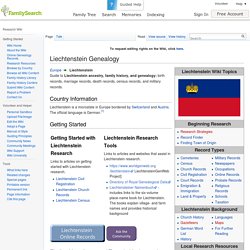 Liechtenstein Genealogy Genealogy