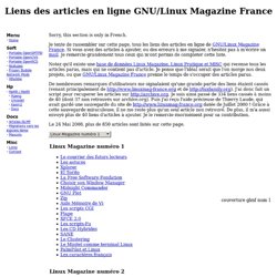 Liens des articles en ligne GNU/Linux Magazine France