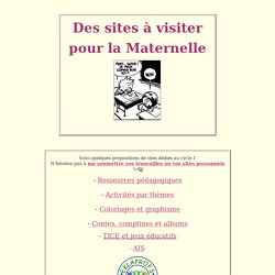 Liens pour la Maternelles