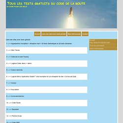 Liens des sites avec tests gratuits : Tous les tests gratuits du code de la route