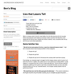 Lies that Losers Tell