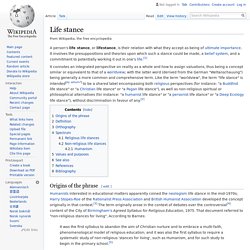 Life stance - Wikipedia