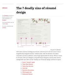 The 7 deadly sins of resumé design » LifeClever ;-)