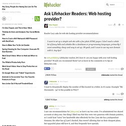 Ask Lifehacker Readers: Web hosting provider? - Lifehacker