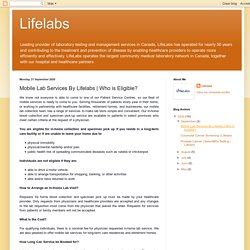 Mobile Lab Services By Lifelabs