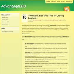 100 Useful, Free Web Tools for Lifelong Learners