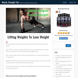 Lifting Weights To Lose Weight