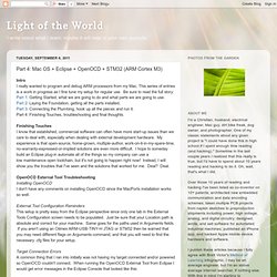 Light of the World: Part 4: Mac OS + Eclipse + OpenOCD + STM32 (ARM Cortex M3)