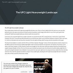 The UFC Light Heavyweight Landscape