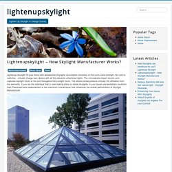 Lightenupskylight – How Skylight Manufacturer Works?
