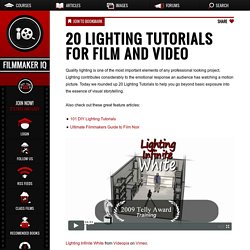 20 Lighting Tutorials for Film and Video