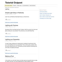3D Studio Max Lighting Tutorials on Tutorial Outpost – Photoshop Tutorials, Flash Tutorials, and more!