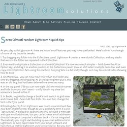 Seven (almost) random quickies from Lightroom 4 – Lightroom Solutions – John Beardsworth
