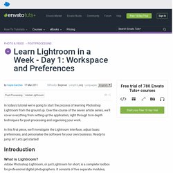 Learn Lightroom in a Week - Day 1: Workspace and Preferences