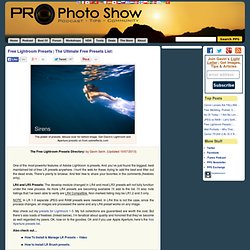 Lightroom Presets. The Ultimate Free List.